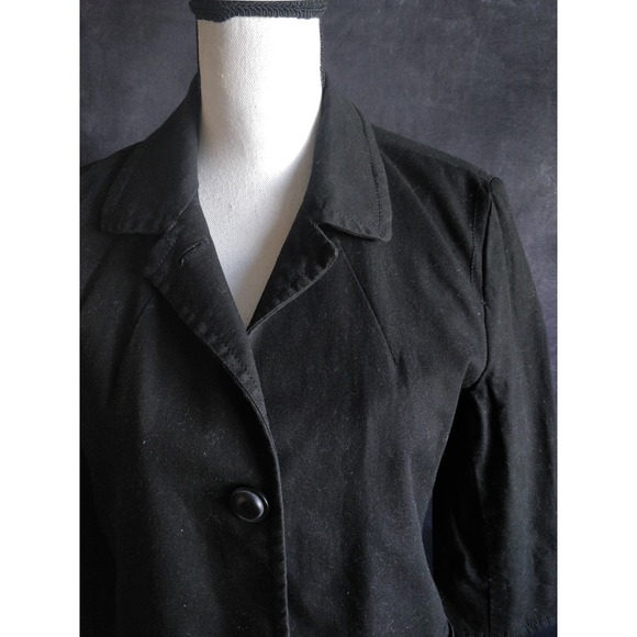 Talbots Black Triple Button Cropped Blazer Jacket 8 - Picture 2 of 12